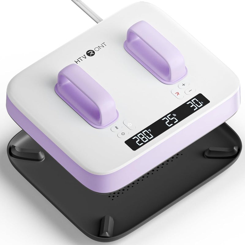 HTVRONT Heat Press Machine for T Shirts - Portable 12X10 Heat Press with Pressure Display, Heats Up Fast & Evenly H10 Heat Press Machines for HTV, Sublimation, Heat Transfer Projects - Image 1